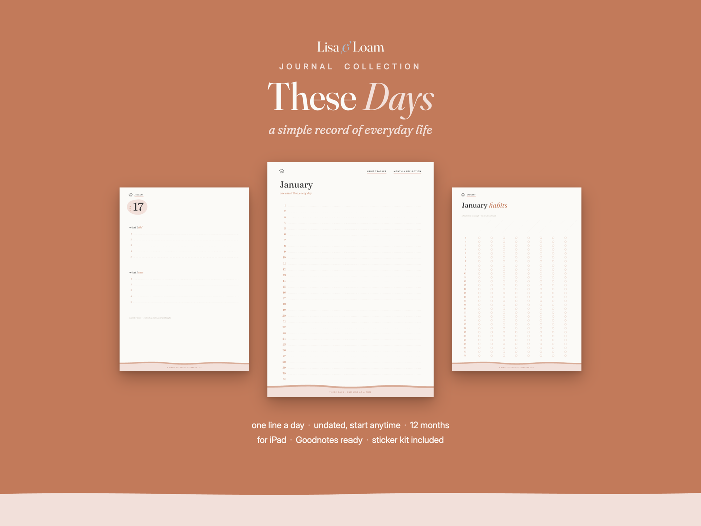These Days daily journal on a terracotta background